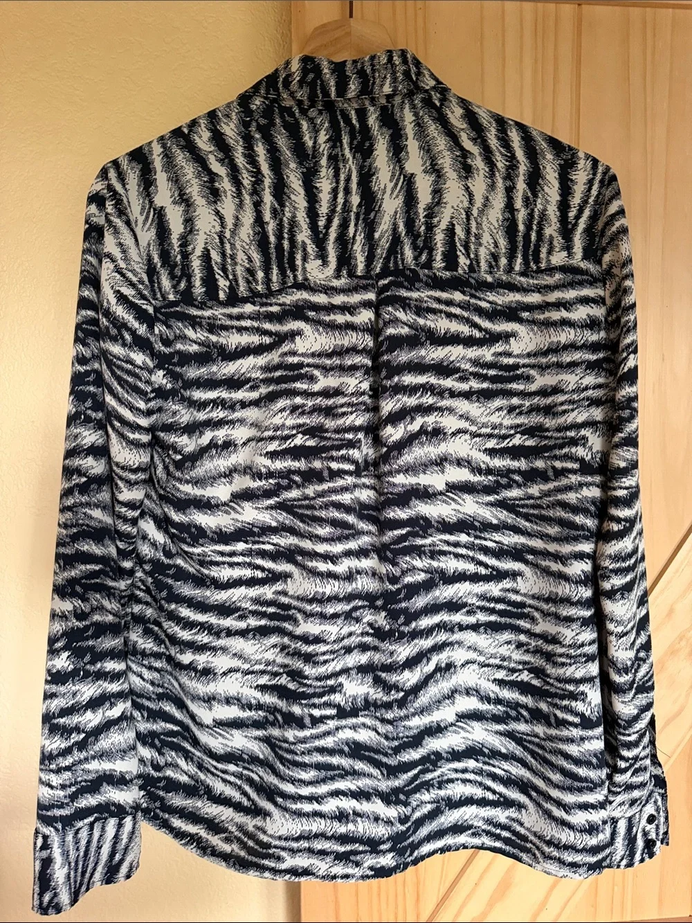 Express Zebra-print Button-Down Blouse